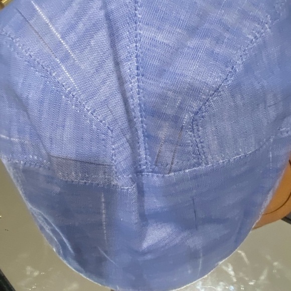 Textured Blue Hat with Grid Pattern - Picture 4 of 5